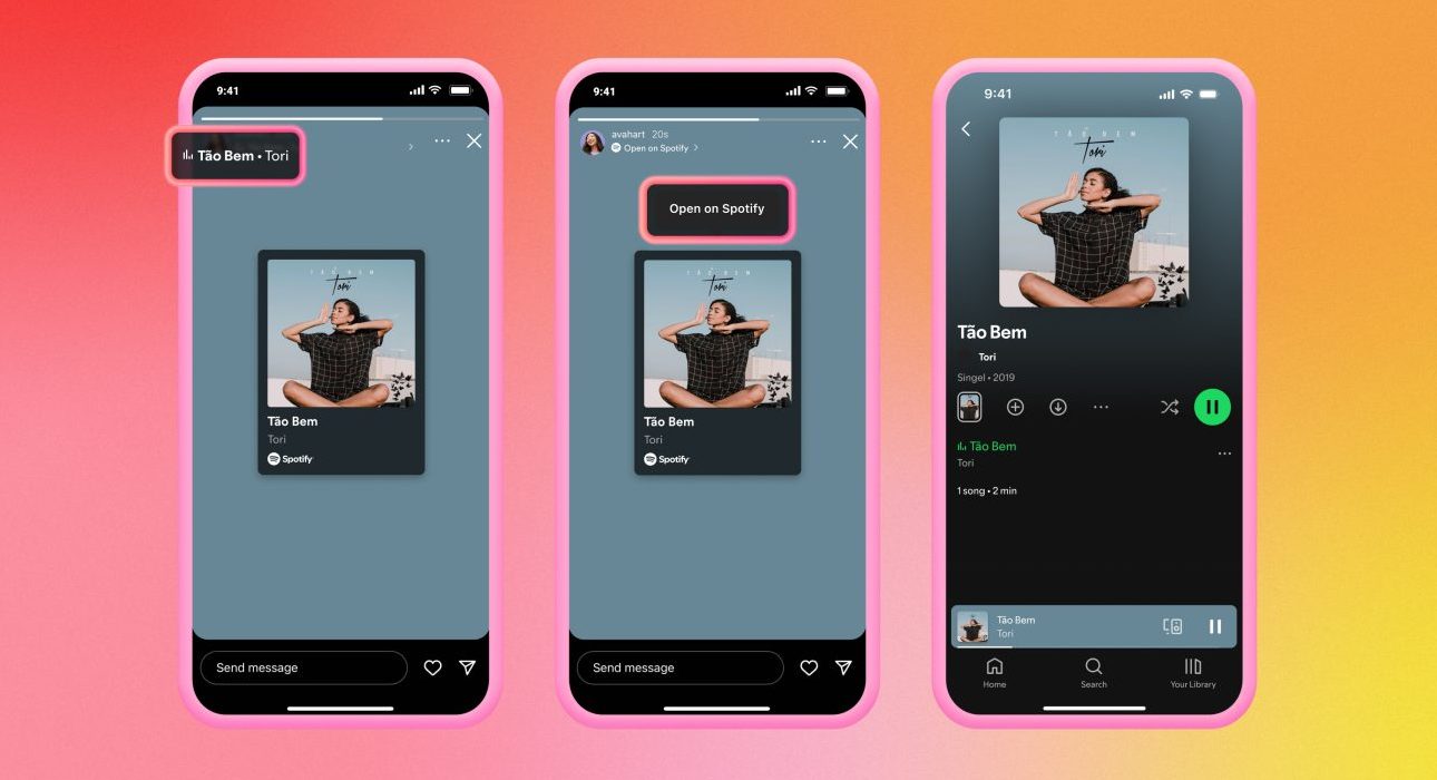 Instagram obtient plus de fonction de partage Spotify et de réduction des bobines