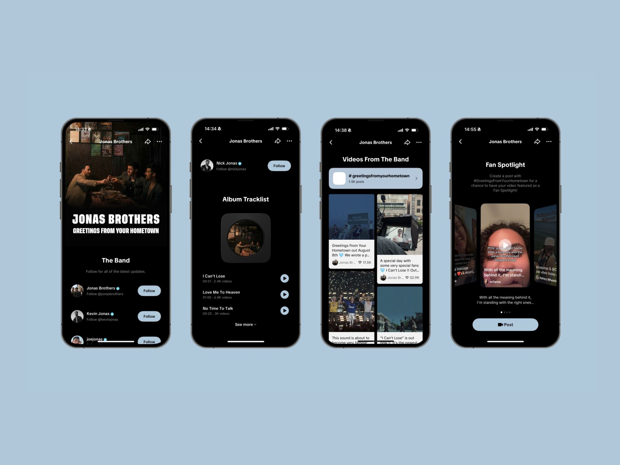 Jonas Brothers obtient un hub tiktok dans l'application pour leur dernier album