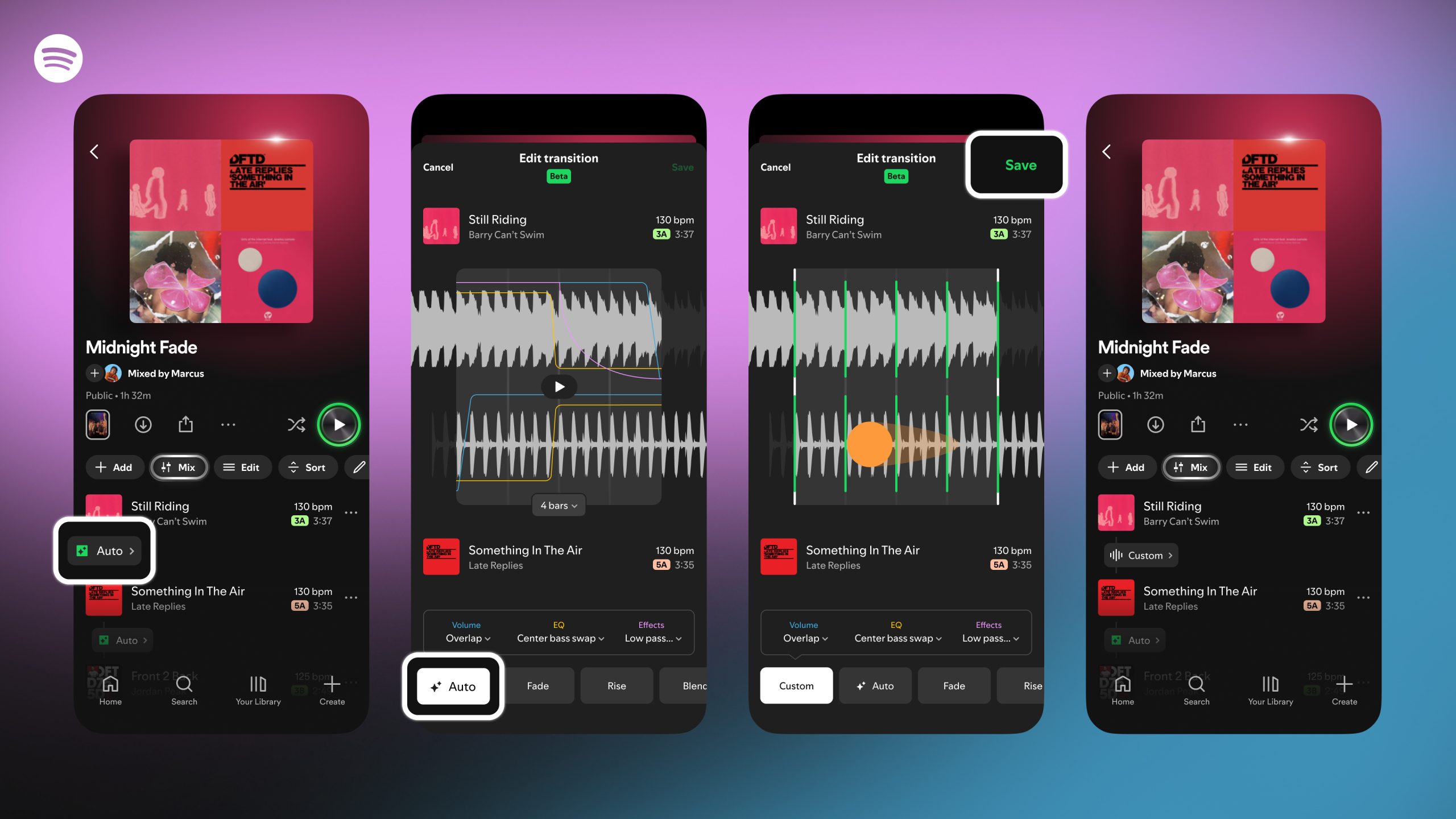 Spotify ajoute des transitions de style DJ que les abonnés peuvent personnaliser