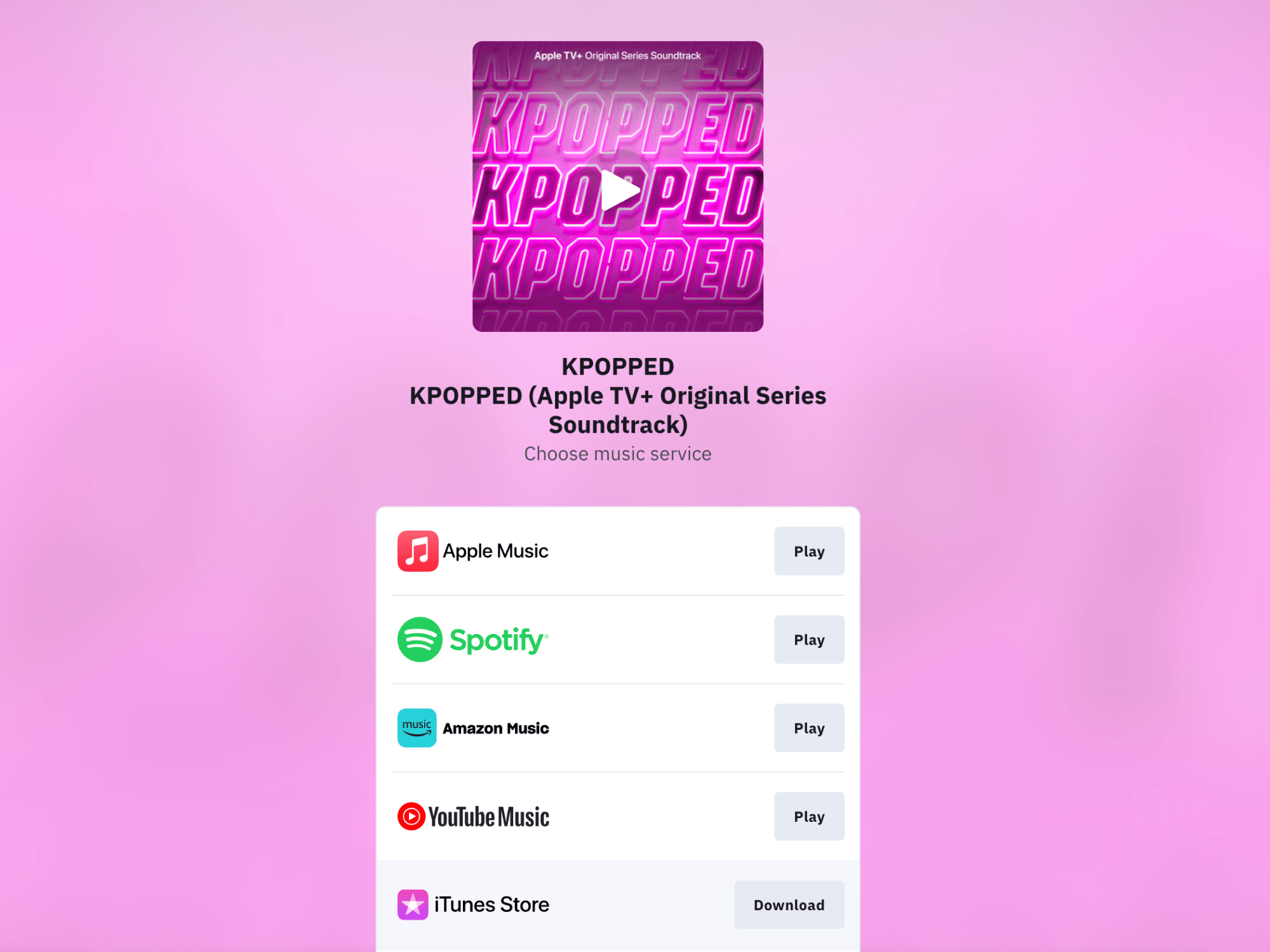 L'émission `` KPopped '' d'Apple obtient une bande sonore (sur tous les services de streaming)